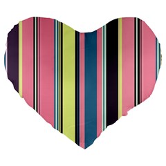 Stripes Colorful Wallpaper Seamless Large 19  Premium Flano Heart Shape Cushions