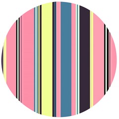 Stripes Colorful Wallpaper Seamless Wooden Bottle Opener (Round)