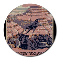 Vintage Travel Poster Grand Canyon Round Mousepads