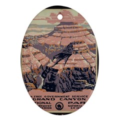 Vintage Travel Poster Grand Canyon Ornament (Oval)