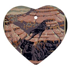 Vintage Travel Poster Grand Canyon Ornament (Heart)