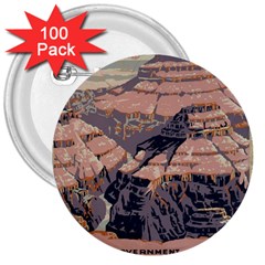 Vintage Travel Poster Grand Canyon 3  Buttons (100 pack) 