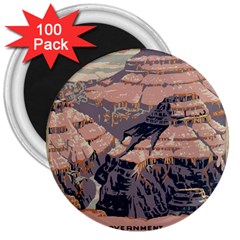 Vintage Travel Poster Grand Canyon 3  Magnets (100 pack)