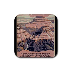Vintage Travel Poster Grand Canyon Rubber Coaster (Square) 