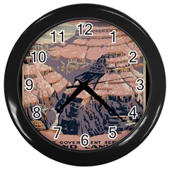 Vintage Travel Poster Grand Canyon Wall Clock (Black)