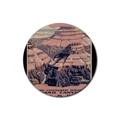 Vintage Travel Poster Grand Canyon Rubber Coaster (Round) 