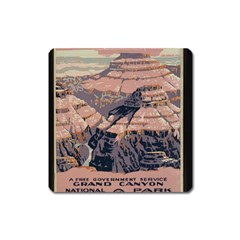 Vintage Travel Poster Grand Canyon Square Magnet