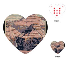 Vintage Travel Poster Grand Canyon Playing Cards Single Design (Heart)