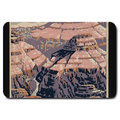 Vintage Travel Poster Grand Canyon Large Doormat  by Vaneshart
