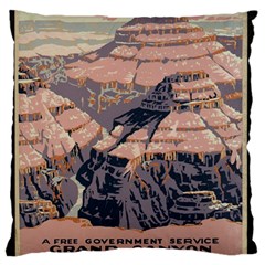 Vintage Travel Poster Grand Canyon Large Cushion Case (Two Sides)