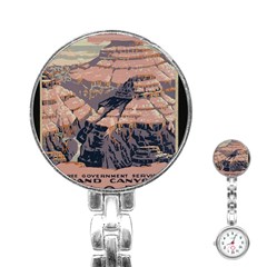 Vintage Travel Poster Grand Canyon Stainless Steel Nurses Watch by Vaneshart