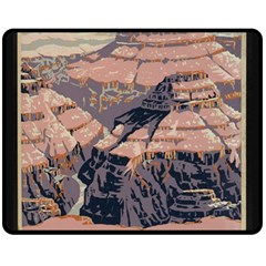 Vintage Travel Poster Grand Canyon Double Sided Fleece Blanket (Medium) 