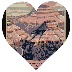 Vintage Travel Poster Grand Canyon Wooden Puzzle Heart