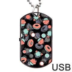 Seamless Sweets Background Dog Tag Usb Flash (one Side)