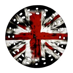 British Flag Round Filigree Ornament (two Sides)