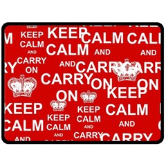 Keep Calm And Carry On Fleece Blanket (large)  by Vaneshart