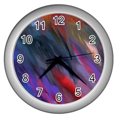 Abstract Paint Painting Watercolor Wall Clock (silver)