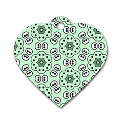 Background Texture Dots Pattern Dog Tag Heart (two Sides) by Vaneshart