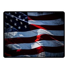 Grunge American Flag Fleece Blanket (small)