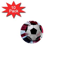 Soccer Ball With Great Britain Flag 1  Mini Magnet (10 Pack)  by Vaneshart