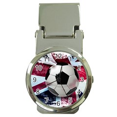 Soccer Ball With Great Britain Flag Money Clip Watches by Vaneshart