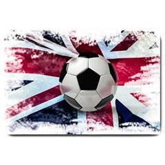 Soccer Ball With Great Britain Flag Large Doormat  by Vaneshart