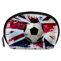 Soccer Ball With Great Britain Flag Accessory Pouch (large) by Vaneshart