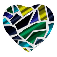 Mosaic Shapes Heart Ornament (two Sides) by Vaneshart