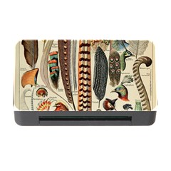 Feathers Birds Vintage Art Memory Card Reader With Cf by Vaneshart