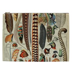 Feathers Birds Vintage Art Cosmetic Bag (xxl) by Vaneshart