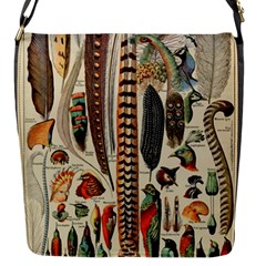 Feathers Birds Vintage Art Flap Closure Messenger Bag (s)