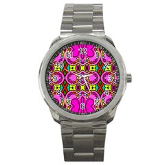 Abstract Background Pattern Sport Metal Watch by Vaneshart