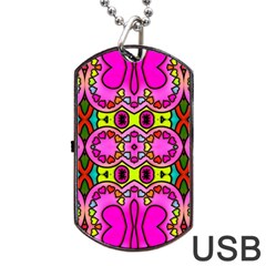 Abstract Background Pattern Dog Tag Usb Flash (one Side)