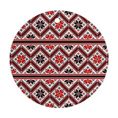 Folklore Ethnic Pattern Background Ornament (round)