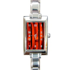 Orange Seamless Bamboo Background Rectangle Italian Charm Watch