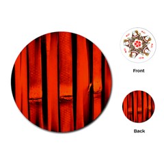 Orange Seamless Bamboo Background Playing Cards Single Design (round) by Vaneshart