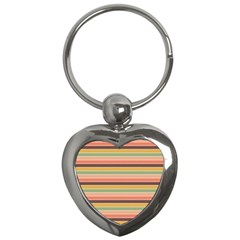 Vintage Stripes Lines Background Key Chain (heart)