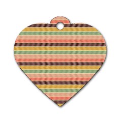Vintage Stripes Lines Background Dog Tag Heart (one Side) by Vaneshart