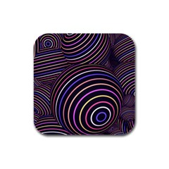 Abtract Colorful Spheres Rubber Square Coaster (4 Pack)  by Vaneshart
