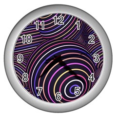 Abtract Colorful Spheres Wall Clock (silver) by Vaneshart