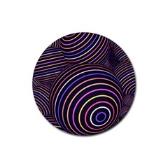 Abtract Colorful Spheres Rubber Coaster (round)  by Vaneshart