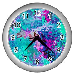 Background Texture Pattern Wall Clock (Silver)