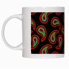 Seamless Paisley Pattern White Mugs