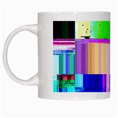 Glitch Art Abstract White Mugs