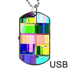 Glitch Art Abstract Dog Tag Usb Flash (one Side) by Vaneshart