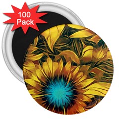 Floral Pattern Background 3  Magnets (100 Pack)