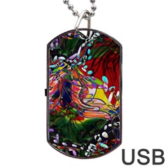 Seamless Abstract Background Red Dog Tag Usb Flash (one Side)