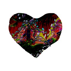 Seamless Abstract Background Red Standard 16  Premium Flano Heart Shape Cushions by Vaneshart