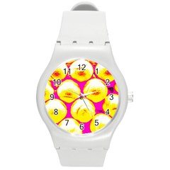 Pop Art Tennis Balls Round Plastic Sport Watch (m) by essentialimage
