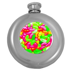 Vibrant Jelly Bean Candy Round Hip Flask (5 Oz) by essentialimage